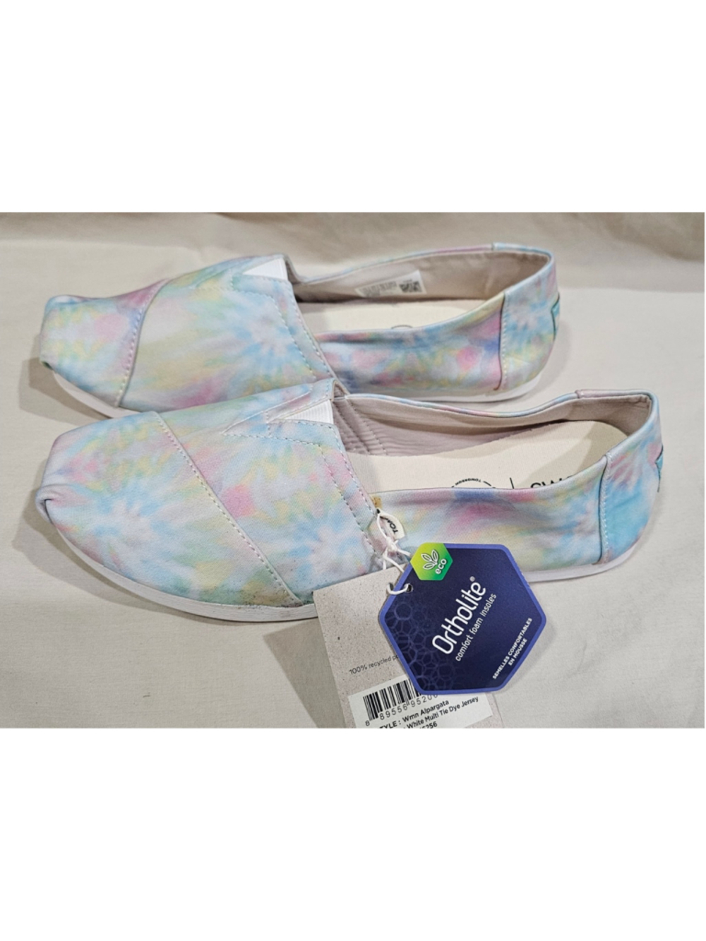 Toms Alpargata Pastel Tye Dye Slip on Flats, Womens size 7.5